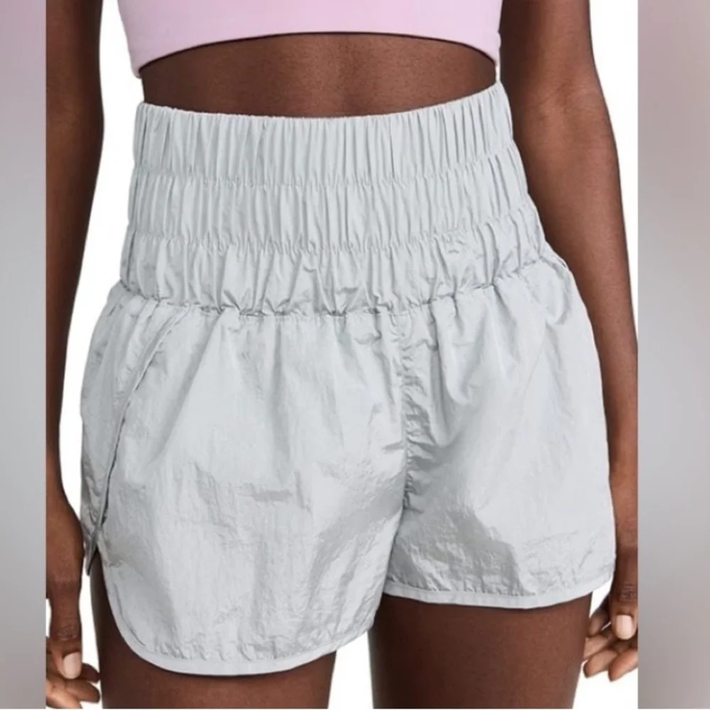 Free People The Way Home high waisted Smocked Waist Shorts in optic white size S